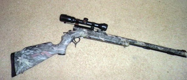 Thompson Center Arms -camouflage, Banner, made in USA - Calvin Clamme Estate - Farm Equipment & Gun Inventory Auction